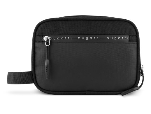Несессер BUGATTI БЛАНК ОБЛЕГЧЕННАЯ | BLANC DELIGHT, чёрный, нейлон RPET600D/тарпаулин/полиэстер, 22х10х16 см с нанесением логотипа с нанесением логотипа