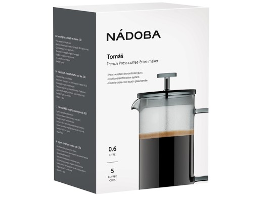Френч-пресс 0,6 л, NADOBA, серия TOMAŠ с нанесением логотипа с нанесением логотипа