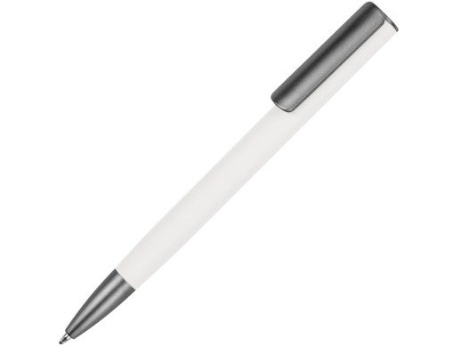 Ручка металлическая шариковая Insomnia софт-тач с зеркальным слоем, белая с серым