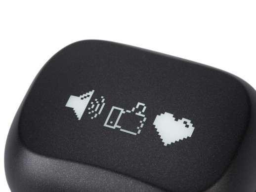 Беспроводные наушники с шумоподавлением c подсветкой лого Lites, черные (гравировка)