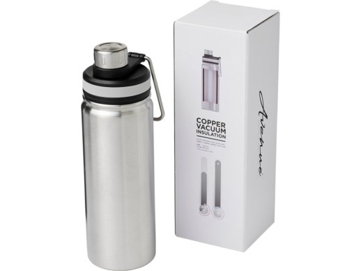 Спортивная бутылка Gessi объемом 590 мл с медной вакуумной изоляцией, серебристый