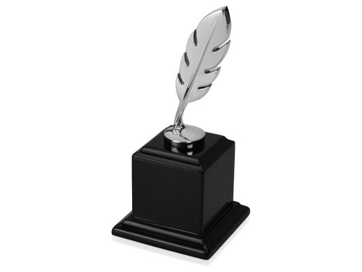 Награда Перо, серебристый/черный с нанесением логотипа с нанесением логотипа