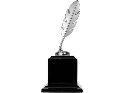 Награда Перо, серебристый/черный с нанесением логотипа с нанесением логотипа