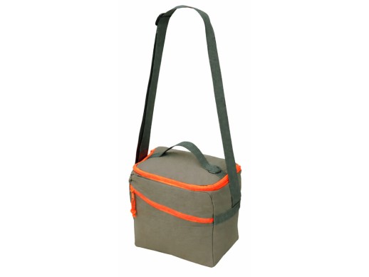 Изотермическая сумка-холодильник Neo Classic c контрастной молнией, серый/оранжевый с нанесением логотипа с нанесением логотипа