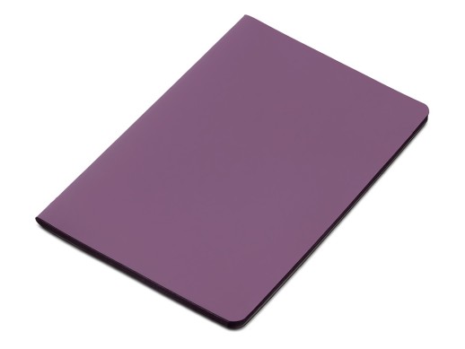 Блокнот Audrey А5 на сшивке в гибкой обложке софт-тач, фиолетовый с нанесением логотипа с нанесением логотипа