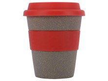 Стакан с силиконовой крышкой Cafe, красный