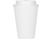 Пластиковый стакан Take away с двойными стенками и крышкой с силиконовым клапаном, 350 мл, белый