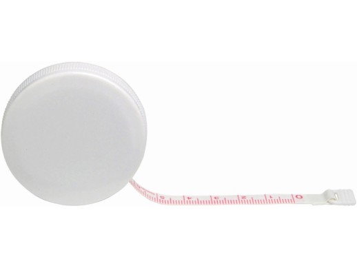 Рулетка Button, 1,5 м, белый с логотипом с логотипом