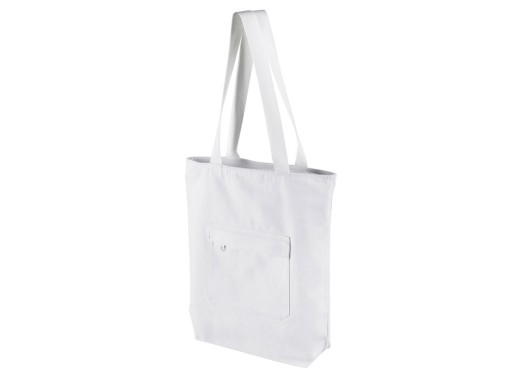 Сумка на молнии Zipper из хлопка 280 г c карманом на молнии спереди, белый