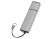 Флеш-карта USB 2.0 16 Gb металлическая с колпачком Borgir, стальной с нанесением логотипа с нанесением логотипа