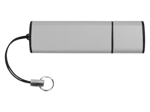 Флеш-карта USB 2.0 16 Gb металлическая с колпачком Borgir, стальной с нанесением логотипа с нанесением логотипа