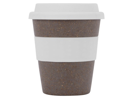 Стакан с силиконовой крышкой Cafe, белый