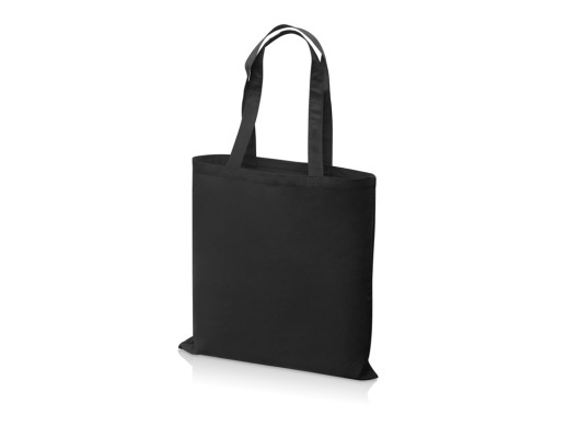 Сумка для шопинга Carryme 140 хлопковая, 140 г/м2, черный с нанесением логотипа с нанесением логотипа
