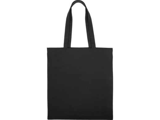 Сумка для шопинга Carryme 140 хлопковая, 140 г/м2, черный с нанесением логотипа с нанесением логотипа