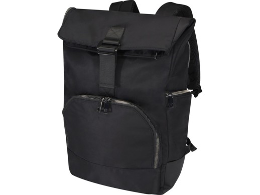 Рюкзак Rhine 15 GRS со сворачивающимся верхом на 18 л из материала, переработанного по стандарту GRS, сплошной черный