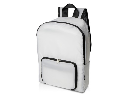 Складной рюкзак EcoFold объемом 15 л из переработанного ПЭТ-пластика - Белый с нанесением логотипа с нанесением логотипа