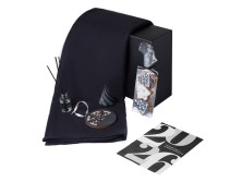 Подарочный набор с пледом, свечой и диффузором, черный