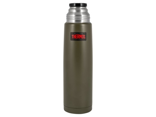 Термос из нерж. стали тм THERMOS FBB-1000AG 1L, зеленый с нанесением логотипа с нанесением логотипа