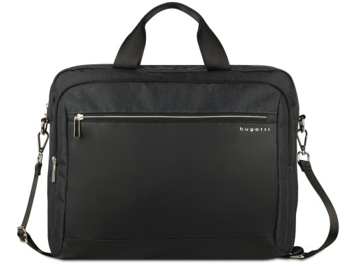 Портфель мужской BUGATTI Sera, антрацитовый, полиэстер, 40х11х34 см