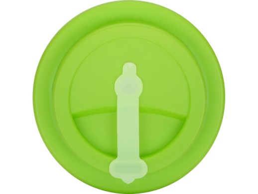 Пластиковый стакан Take away с двойными стенками и крышкой с силиконовым клапаном, 350 мл, белый/зел. Яблоко