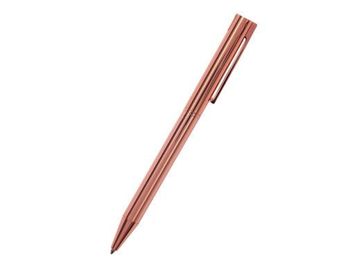 Ручка металлическая шариковая Bergamo, розовое золото с нанесением логотипа с нанесением логотипа