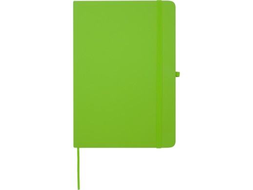 Блокнот Spectrum Plus формата A5 в твердой обложке - Зеленый лайм с нанесением логотипа с нанесением логотипа