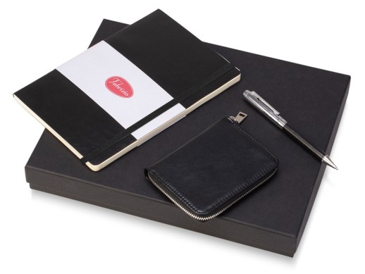 Подарочный набор Fabrizio Small, черный с нанесением логотипа с нанесением логотипа
