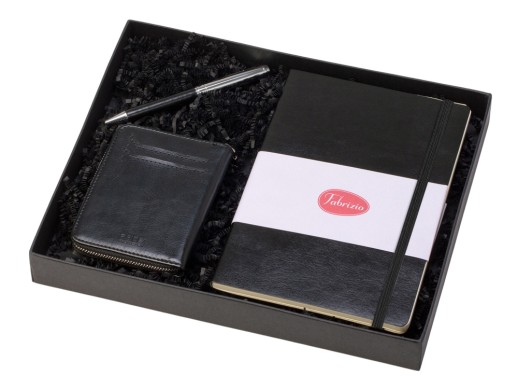 Подарочный набор Fabrizio Small, черный с нанесением логотипа с нанесением логотипа