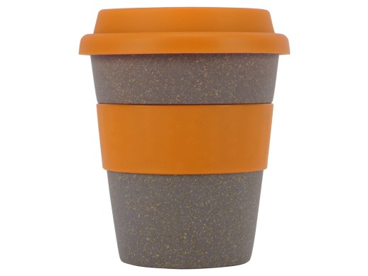 Стакан с силиконовой крышкой Cafe, оранжевый