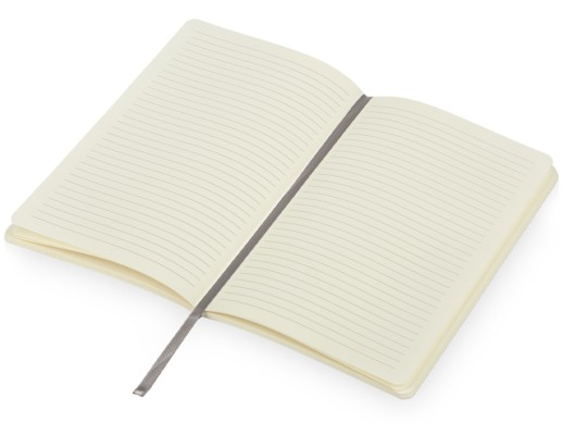 Блокнот Softy 2.0, гибкая обложка A5, 80 листов, серый с нанесением логотипа с нанесением логотипа