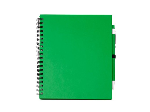 Блокнот LEYNAX с ручкой из переработанного картона, папоротник с нанесением логотипа с нанесением логотипа