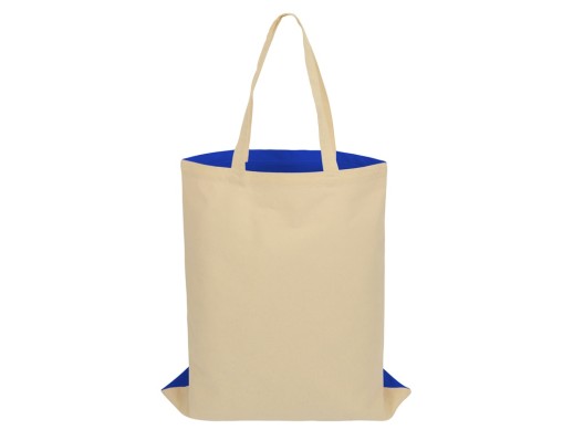 Сумка для шопинга Twin двухцветная из хлопка, 180 г/м2, синий/натуральный (P)