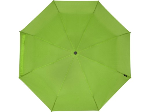 Birgit, складной ветроустойчивый зонт диаметром 21 дюйм из переработанного ПЭТ, зеленый лайм с нанесением логотипа с нанесением логотипа