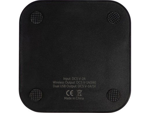 Беспроводная зарядка Tile с 2 USB-A, 5 Вт, черный