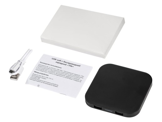 Беспроводная зарядка Tile с 2 USB-A, 5 Вт, черный