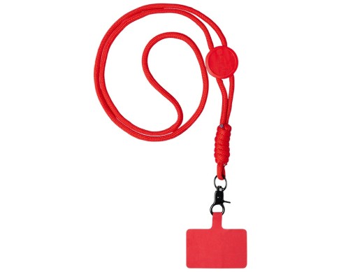 Ремешок на шею для телефона Нэко, красный с нанесением логотипа с нанесением логотипа