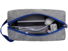 Органайзер для электроники и проводов Felt из RPET-фетра с ручкой, серый с синим