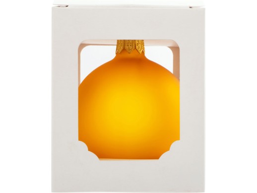 Стеклянный шар желтый матовый, заготовка шара 6 см, цвет 23, матовый с нанесением логотипа с нанесением логотипа