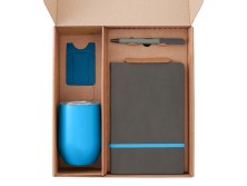 Набор с термокружкой, блокнотом, ручкой и ланчбоксом Refreshment, голубой