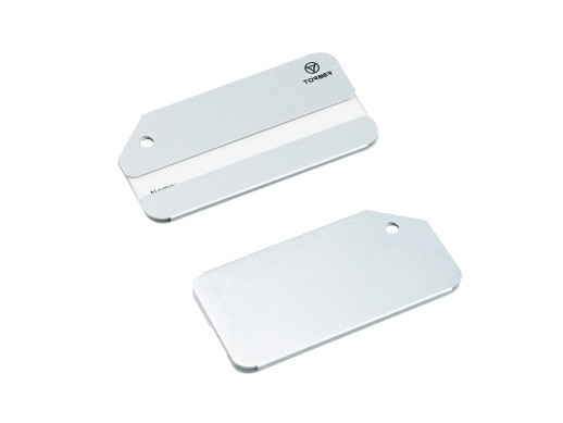 Бирка для багажа TORBER, серебристый, 8,0 х 4,0 см, алюминиевый сплав
