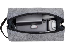 Органайзер для электроники и проводов Felt из RPET-фетра с ручкой, серый с черным