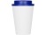 Пластиковый стакан Take away с двойными стенками и крышкой с силиконовым клапаном, 350 мл, белый/синий