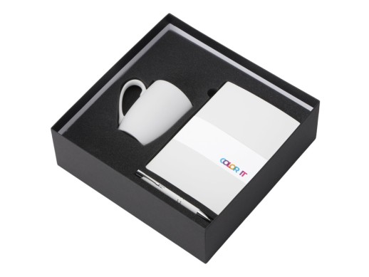 Подарочный набор с блокнотом С1, металлической ручкой и кружкой, белый