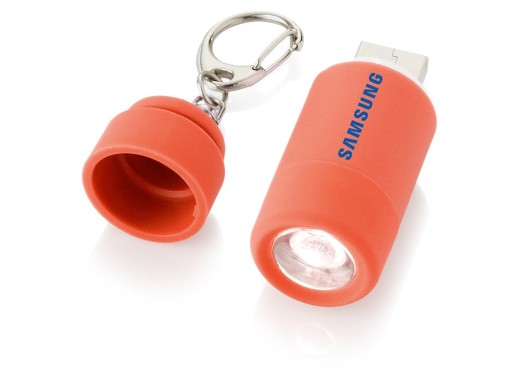 Мини-фонарь Avior с зарядкой от USB, красный с нанесением логотипа с нанесением логотипа