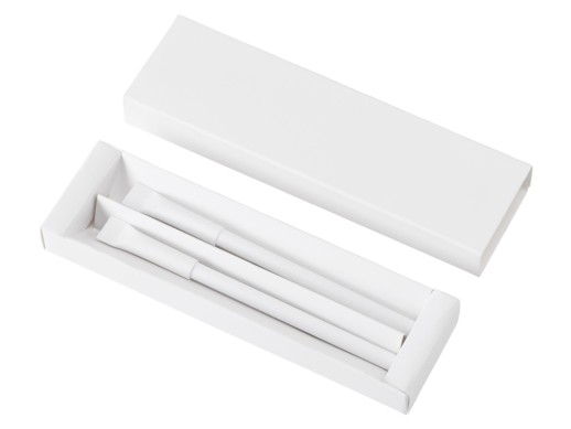 Набор из ручки и вечного карандаша из переработанной бумаги Recycled Duo, белый