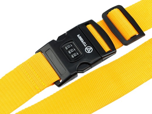 Ремень для чемодана Torber, желтый, 182 х 5 см