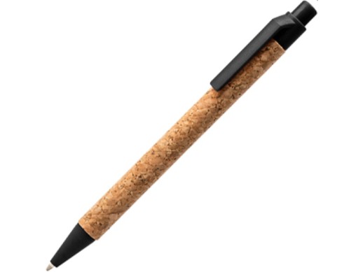 Ручка шариковая COMPER Eco-line с корпусом из пробки, натуральный/черный с нанесением логотипа с нанесением логотипа