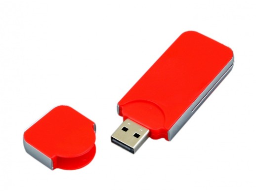 USB-флешка на 64 ГБ в стиле I-phone, прямоугольнй формы, красный с нанесением логотипа с нанесением логотипа