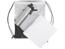 Спортивный набор со стальной бутылкой и полотенцем Advanced, белый