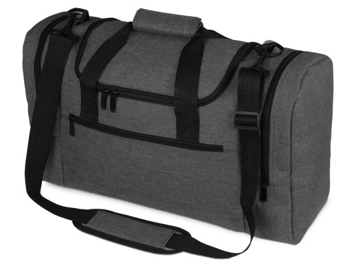 Сумка дорожная Route с двумя боковыми карманами, темно-серый с нанесением логотипа с нанесением логотипа